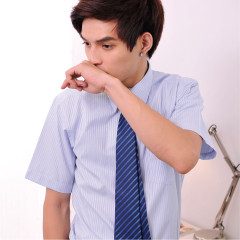 A8506-3-1 藍色亮條紋短袖男襯衫
